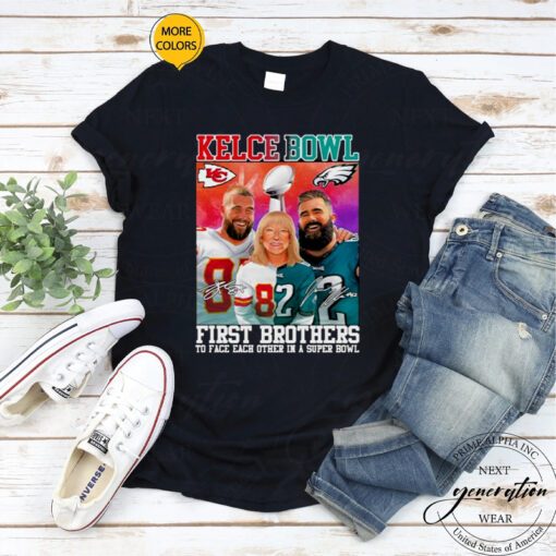 The First Brother Players To Face Each Other 2023 Kelce Family TShirts