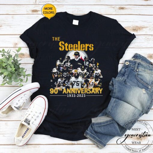 The Pittsburgh Steelers 90th Anniversary 1933-2023 Thank You For The Memories Signatures shirt