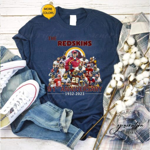 The Washington Redskins 91st Anniversary 1932-2023 Thank You For The Memories Signatures tshirt