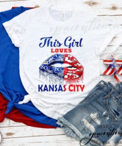 This Girl love Kansas City Chiefs and Royal lips tshirt