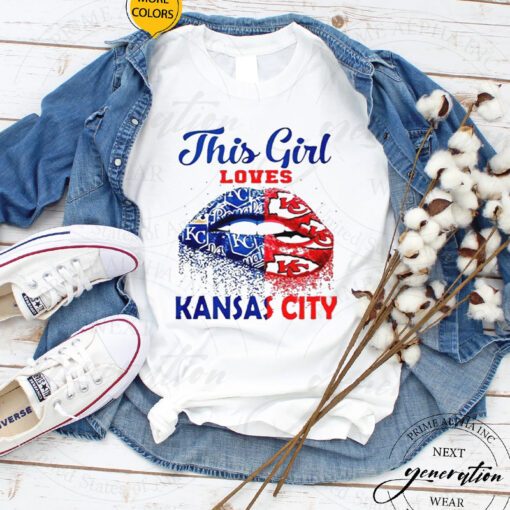 This Girl love Kansas City Chiefs and Royal lips tshirts