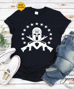 Three Percenter T-Shirt III% Spartan Helmet AR15 America TShirts