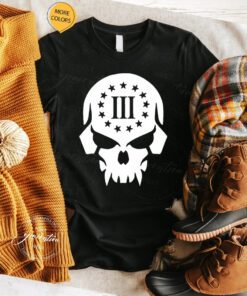 Three Percenter T-Shirt Large Skull III Percent Logo Classic TShirt