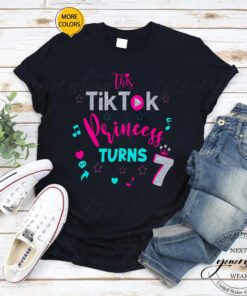 Tiktok Birthday T-Shirt Tiktoker Princess 7th Birthday Shirt