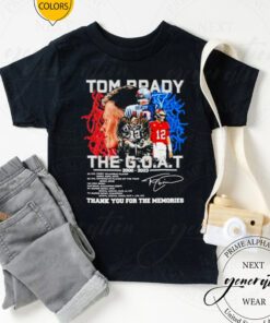 Tom Brady NFL King The GOAT 2000 2023 thank you for the memories signature tshirts