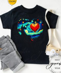 Valentine van gogh starry night tshirts