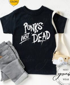 White Text Punks Not Dead Rock The Exploited tshirts