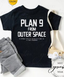 White Typo Design Plan 9 From Outer Space shirt