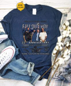 World Tour 2023 Fall Out Boy 22nd Anniversary 2001 – 2023 Thank You For The Memories Signatures Shirts