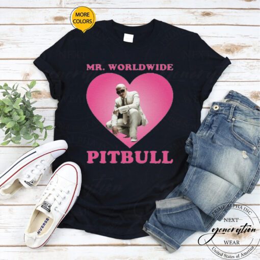 Worldwide Tour T-Shirt Mr Worldwide Pitbull Heart TShirts