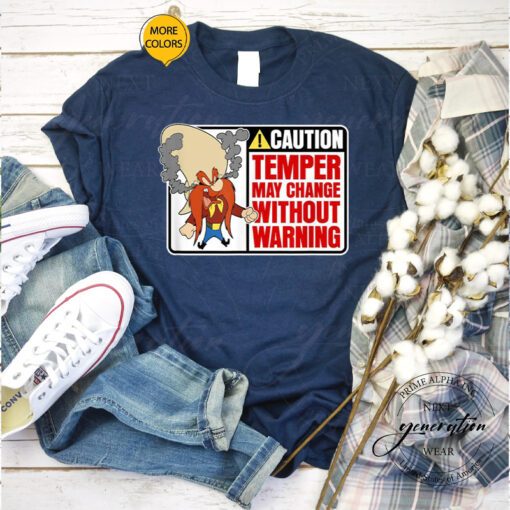 Yosemite Sam T-Shirt Looney Tunes Caution Temper May Change t-shirt