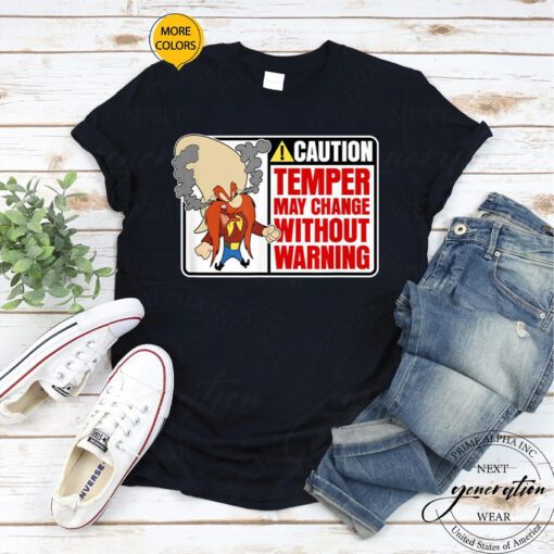 Yosemite Sam T-Shirt Looney Tunes Caution Temper May Change t-shirts