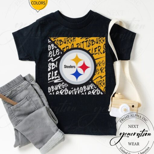 Youth Pittsburgh Steelers Black Divide 2023 T-Shirt