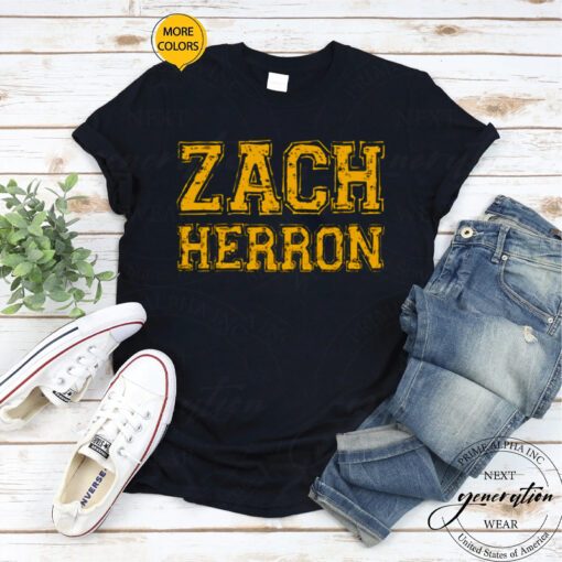 Zach Herron Yellow Typography shirt