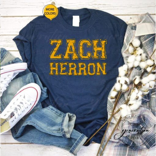 Zach Herron Yellow Typography shirts