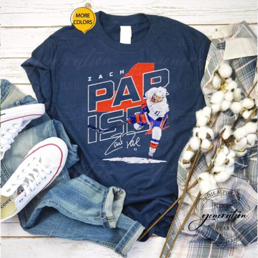 zach Parise New York Islanders signature map tshirt