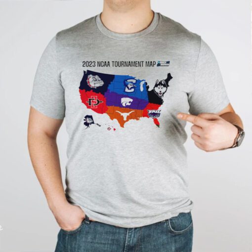 Elite 8 March Madness 2023 NCAA Tournament map tshirts