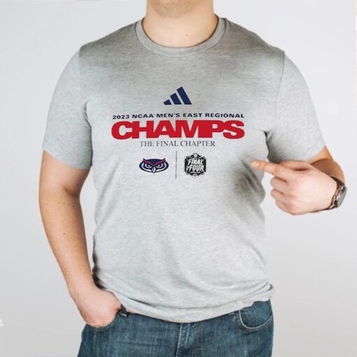 Fau Owls 2023 Tournament March Madness Final Four Regional Champions Locker Room Tee-Shirts