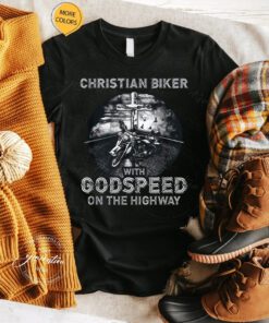 Godspeed T-Shirt With Godspeed On Highway Christian Biker TShirt