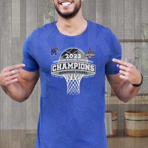 Memphis Tigers Blue 84 2023 Aac Men’s Basketball Conference Tournament Champions Shirts