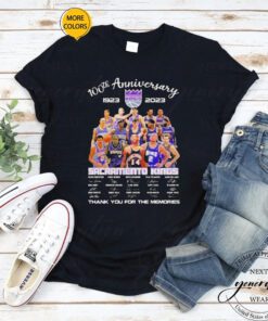 Sacramento Kings 100th anniversary 1923 – 2023 thank you for the memories signatures shirt