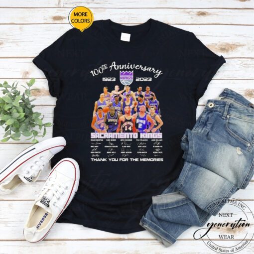Sacramento Kings 100th anniversary 1923 – 2023 thank you for the memories signatures shirt