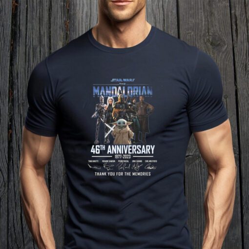 Star Wars The Mandalorian 46th Anniversary 1977 – 2023 Thank You For The Memories Signatures TeeShirt