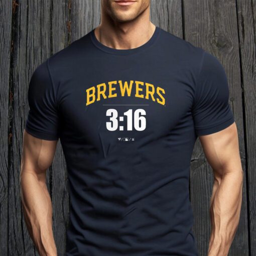 Stone Cold Steve Austin Milwaukee Brewers Fanatics Branded 3-16 Tee-Shirt