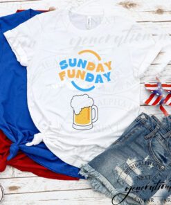 Sunday Funday T-Shirt Sunday Funday Drinking Beer T-Shirts