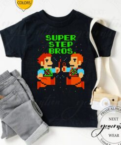 Super step bros 8-bit tshirts