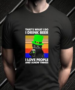 that’s what I do I drink beer black cat st patrick’s day vintage teeshirt