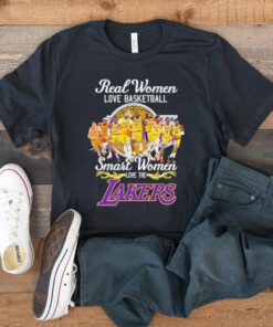 2023 Real women love basketball smart women love the Los Angeles Lakers light signatures shirts