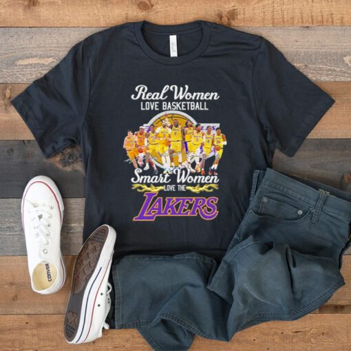 2023 Real women love basketball smart women love the Los Angeles Lakers light signatures shirts