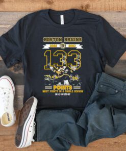 Boston Bruins 2022 2023 133 Points Tied Most Points In A Single Season T Shirt