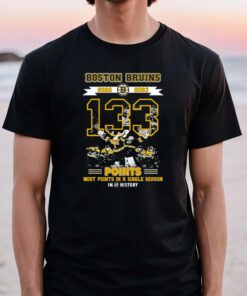 Boston Bruins 2022 2023 133 Points Tied Most Points In A Single Season T Shirts