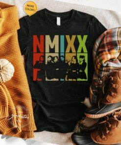 Colorful Retro Silhouette Nmixx Band t-shirt