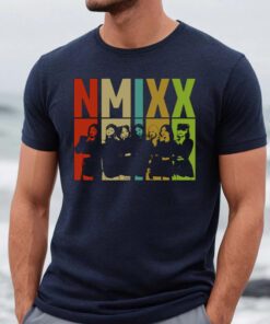Colorful Retro Silhouette Nmixx Band tshirt