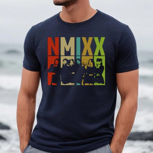 Colorful Retro Silhouette Nmixx Band tshirt
