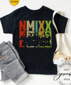Colorful Retro Silhouette Nmixx Band tshirts
