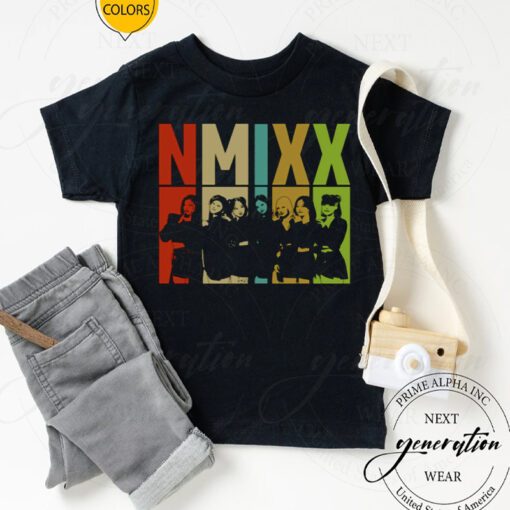 Colorful Retro Silhouette Nmixx Band tshirts