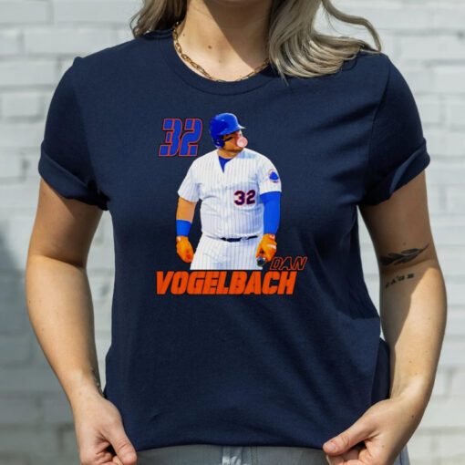 Daniel Vogelbach 32 New York Mets blowing gum tshirt