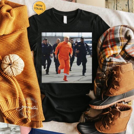 Donald Trump Running Away From Cops In Orange Jumpsuit TShirts