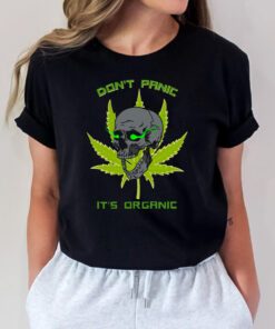 Dont Panic Its Organic Rasta Skull tshirt