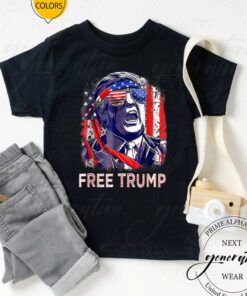 Free Donald Trump 2024 American Flag T-Shirt