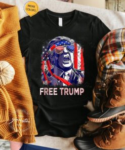 Free Donald Trump 2024 American Flag TShirt