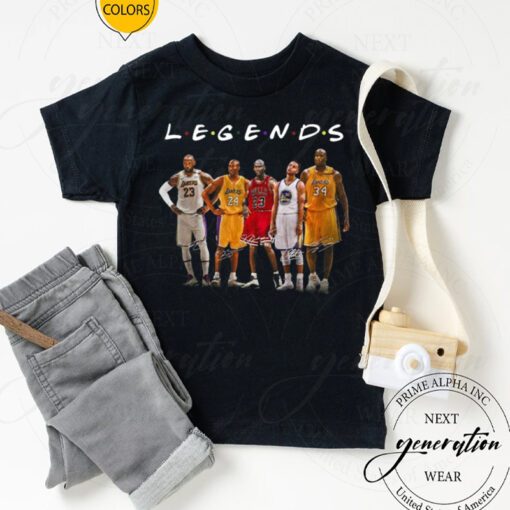 Kobe Bryant LeBron James Michael Jordan Stephen Curry Shaquille O’Neal legends signatures tshirt