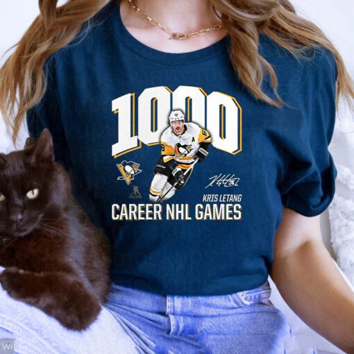Kris Letang Pittsburgh Penguins 1000 Career Games T-Shirts