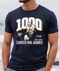 Kris Letang Pittsburgh Penguins 1000 Career Games TShirts