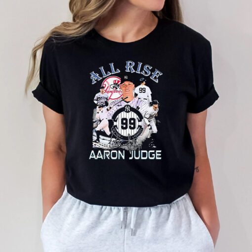 New York Yankees Aaron Judge 99 All Rise 2023 Signature T Shirts