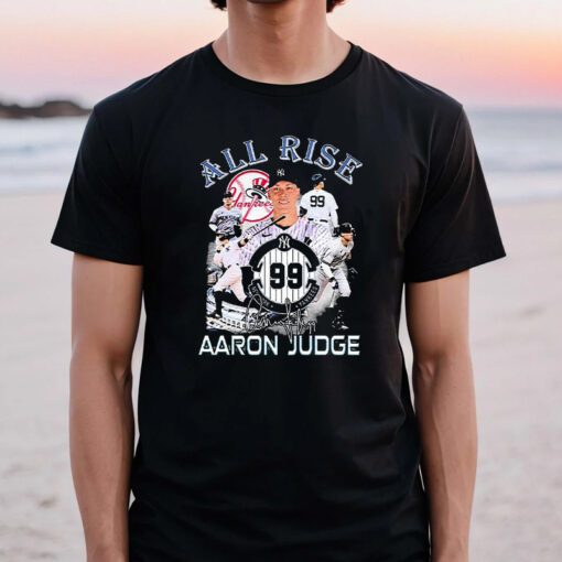 New York Yankees Aaron Judge 99 All Rise 2023 Signature TShirts